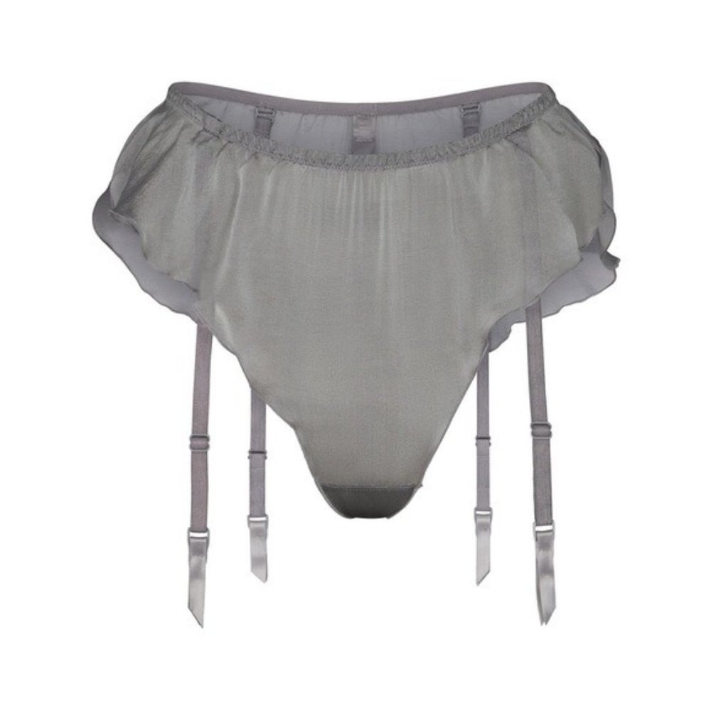 SKIMS Romance Garter Bikini Charcoal Womens XL - Picture 11 of 16